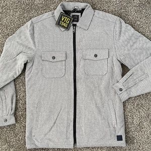 VINTAGE 1946 Birdseye Shacket, Alternate, color, BLACK Mens Medium NWY